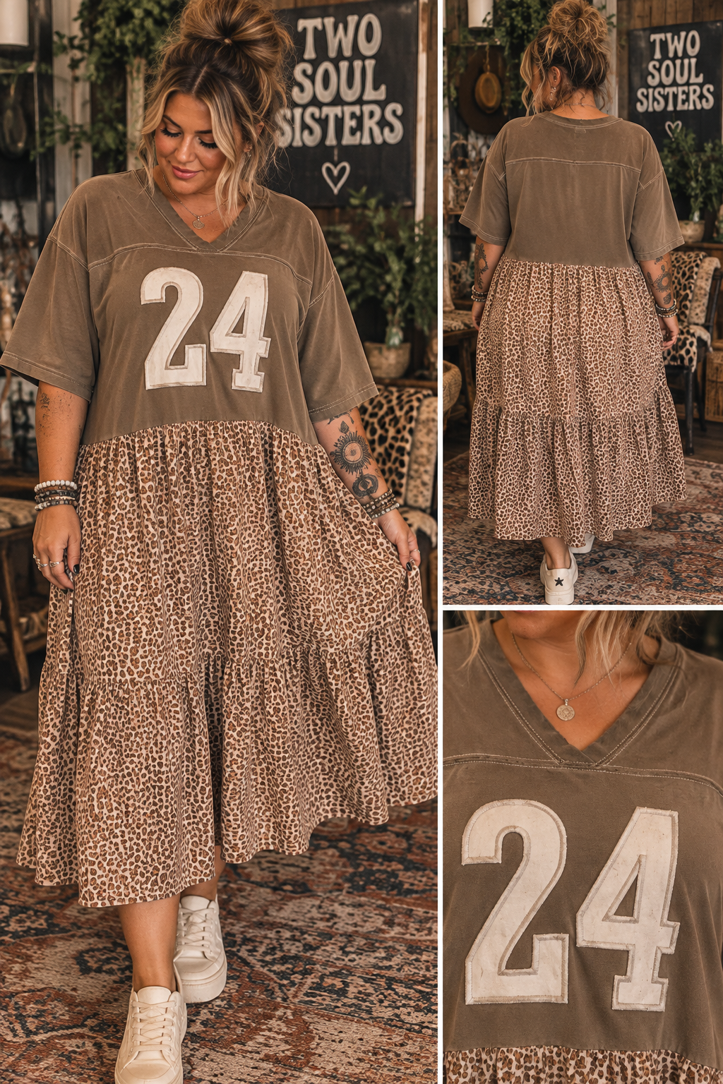 One-of-a-Kind No. 24 Leopard Dress Football Vibes– Size XL