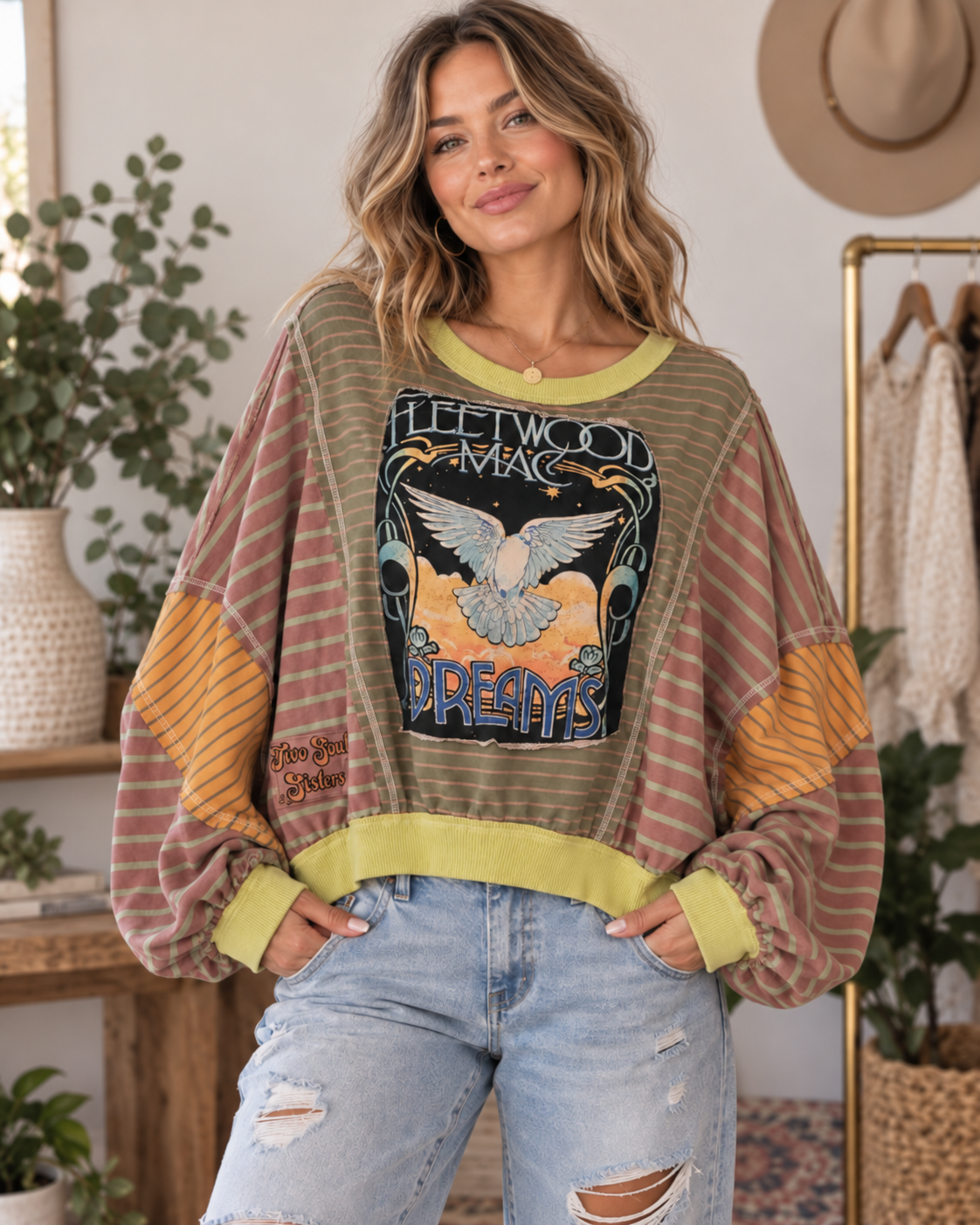 Fleetwood Mac Dreams One-of-a-Kind Upcycled Top β¨ Size Large