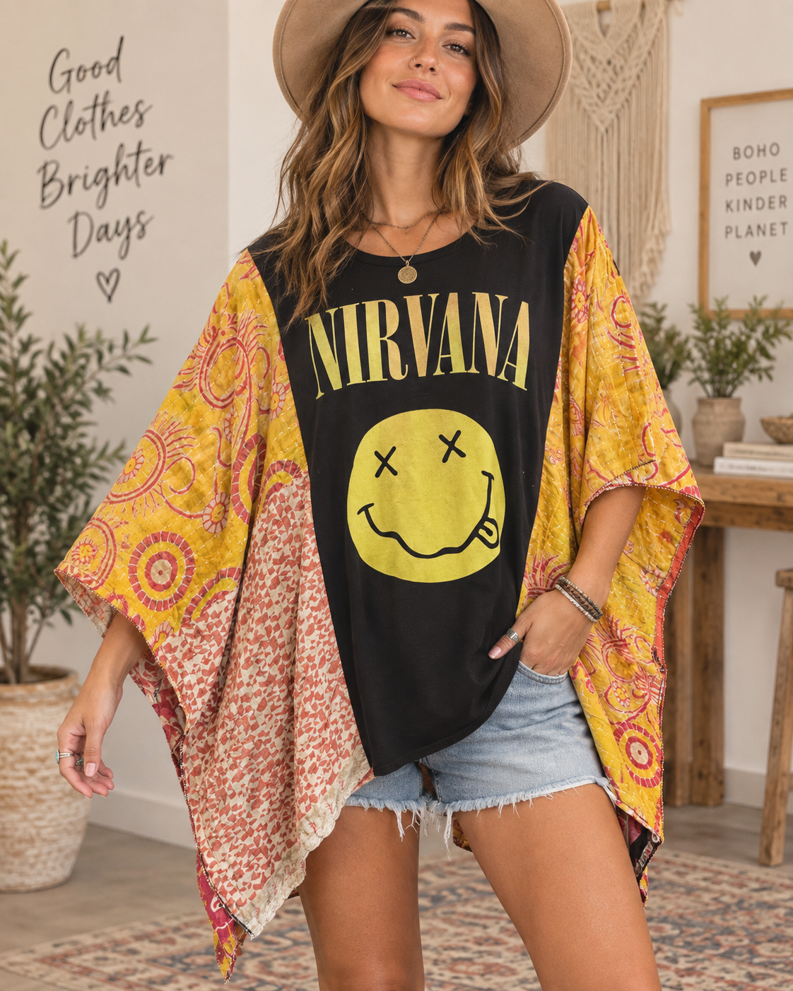 Norvana One-of-a-Kind Upcycled Poncho✨ One Size