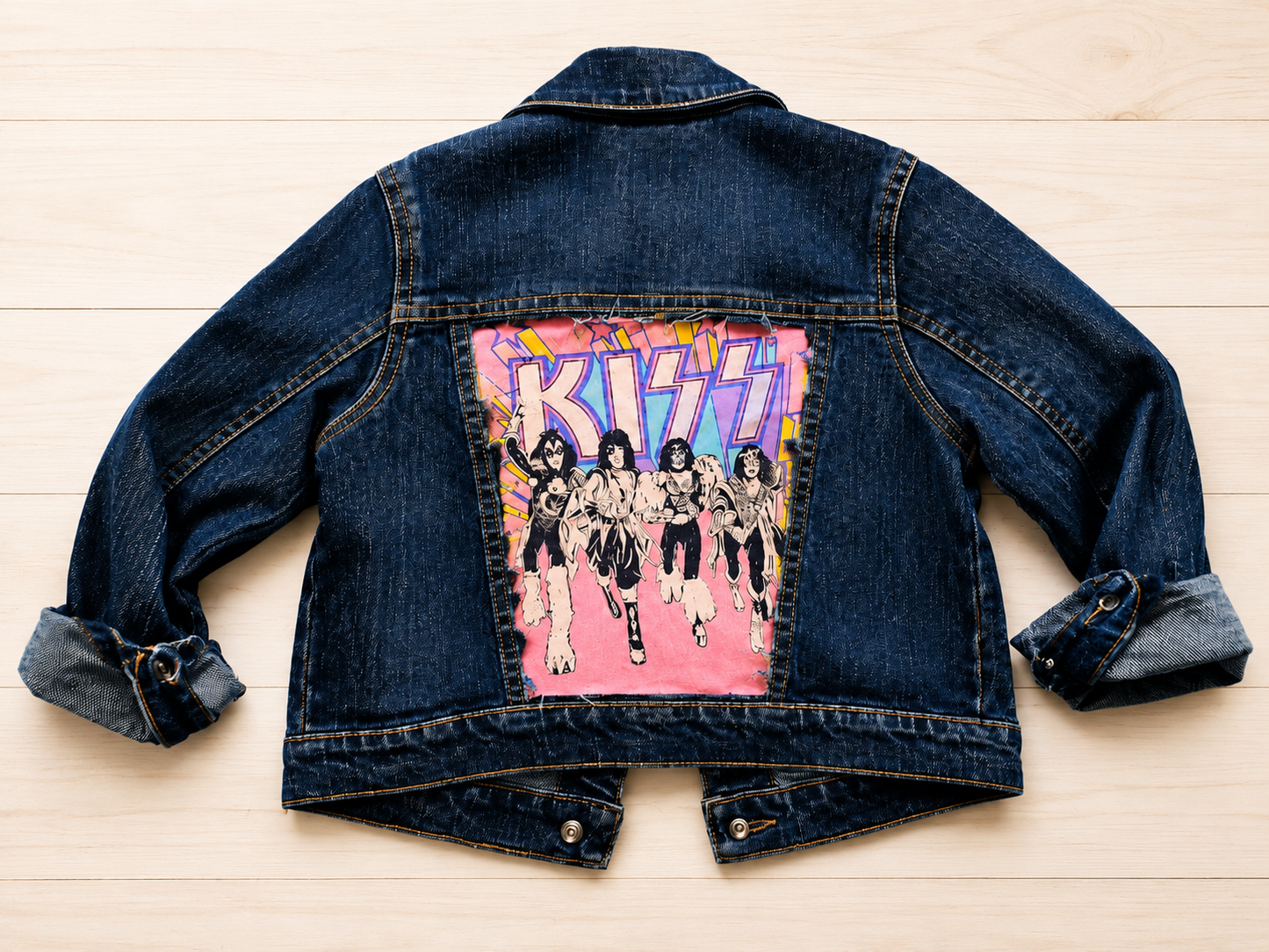 Kids Upcycled Blue Jean Jacket- size 4t