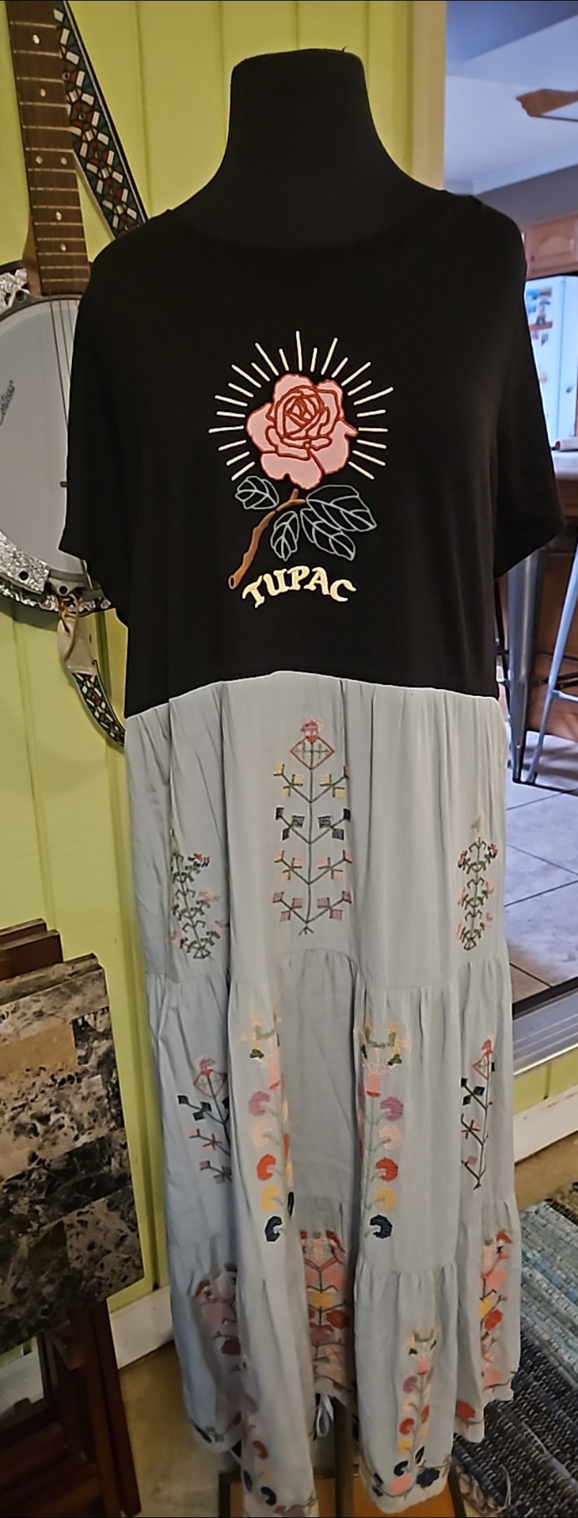One of a kind Tupac Upcycle fits large to 2x