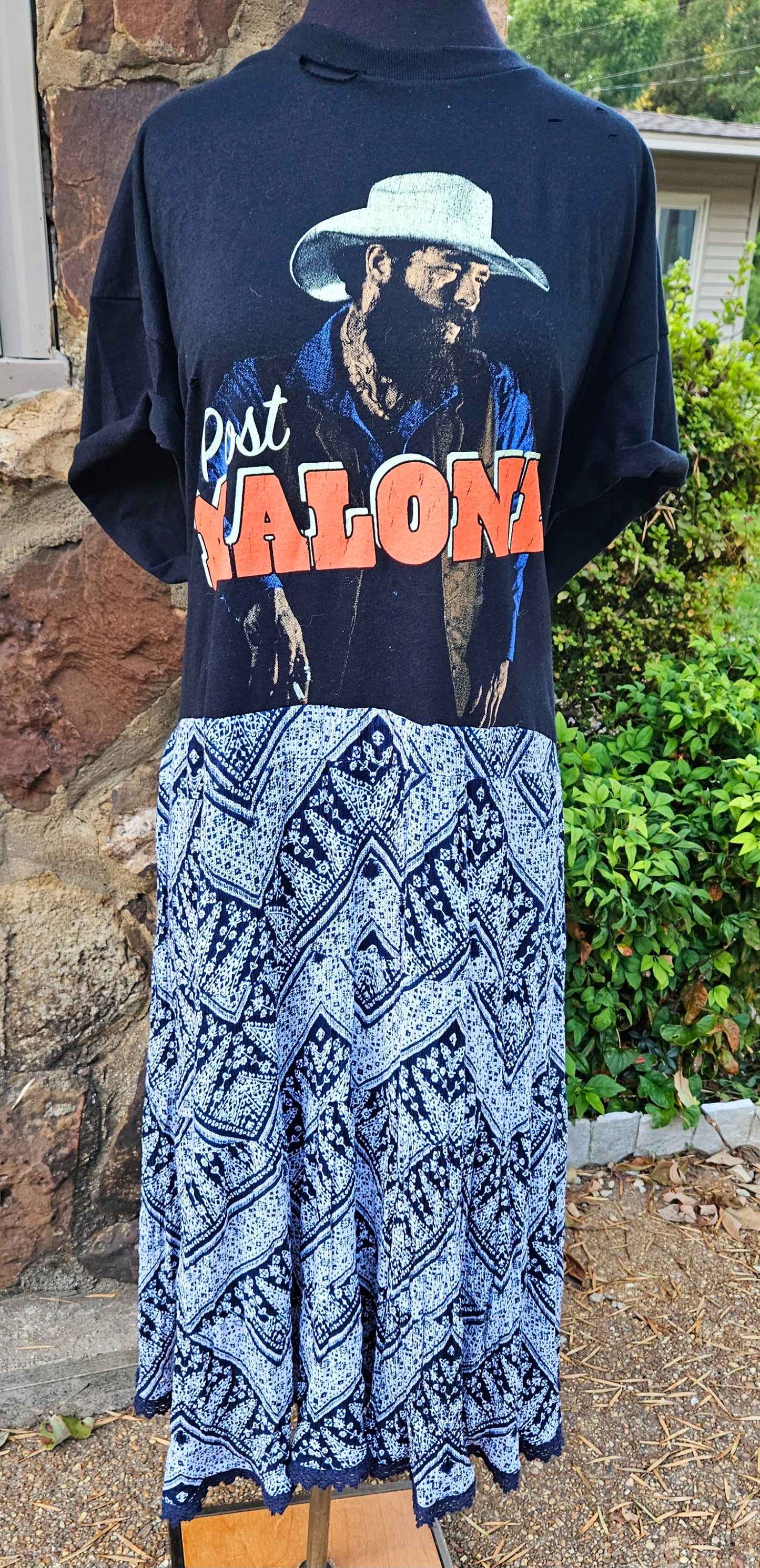 Upcycled Post Malone Maxi Dress – One of a Kind fits xl-3x