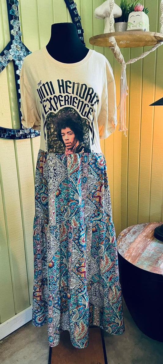 Jimi Hendrix upcycle fits medium to 2x best