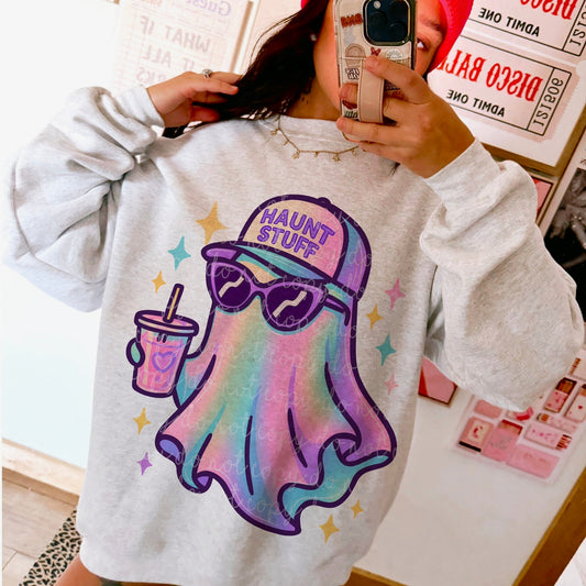 "Haunt Stuff" Pastel Ghost