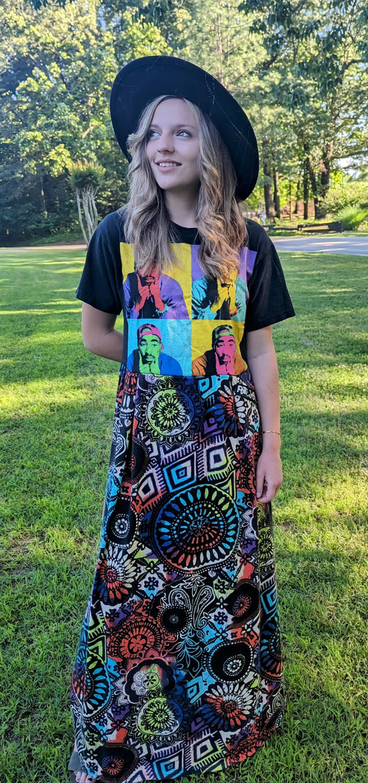 Tupac Band tee dress--one of a kind-fits small-medium/large