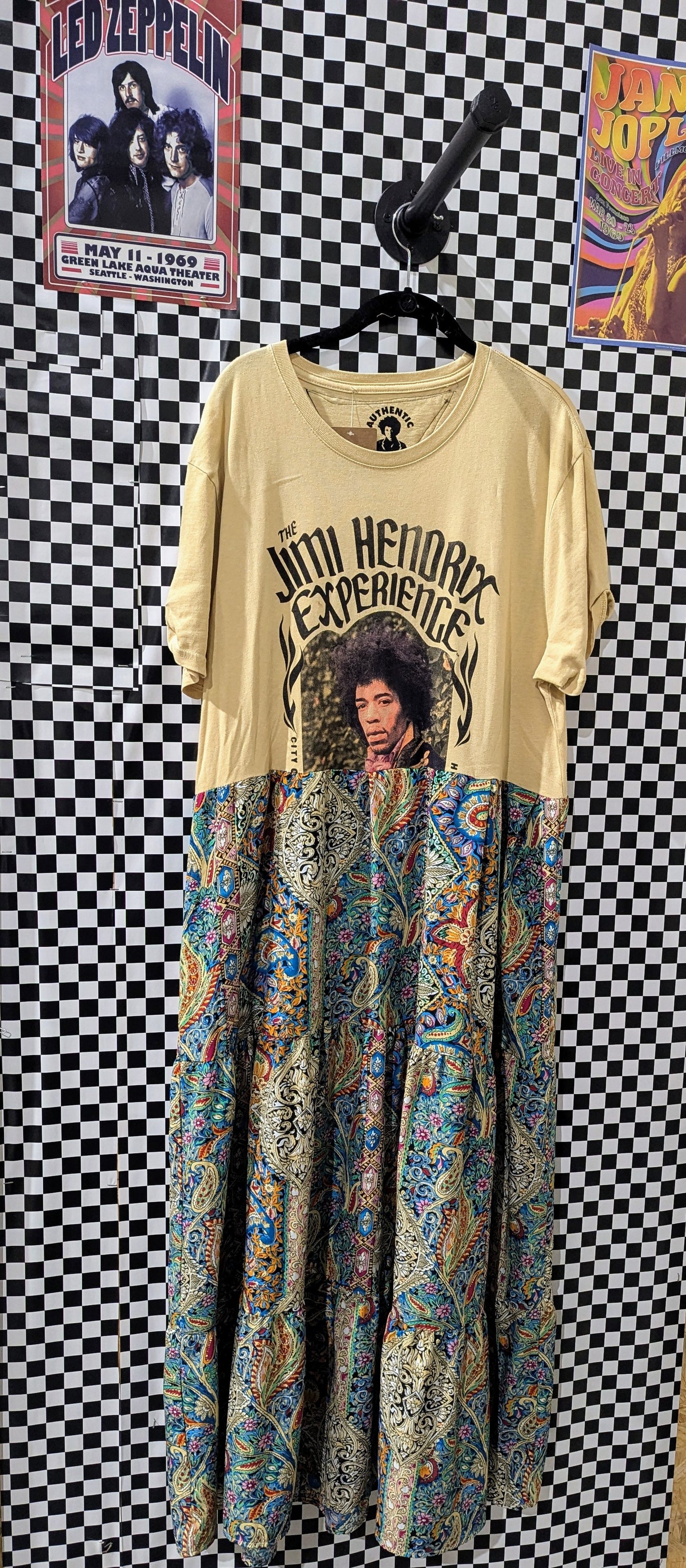 Jimi Hendrix upcycle fits medium to 2x best