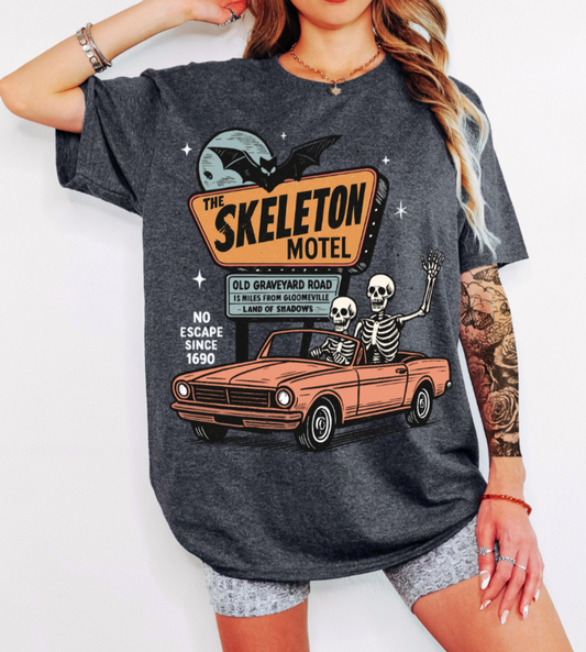 Skeleton Motel Cute Spooky Tee