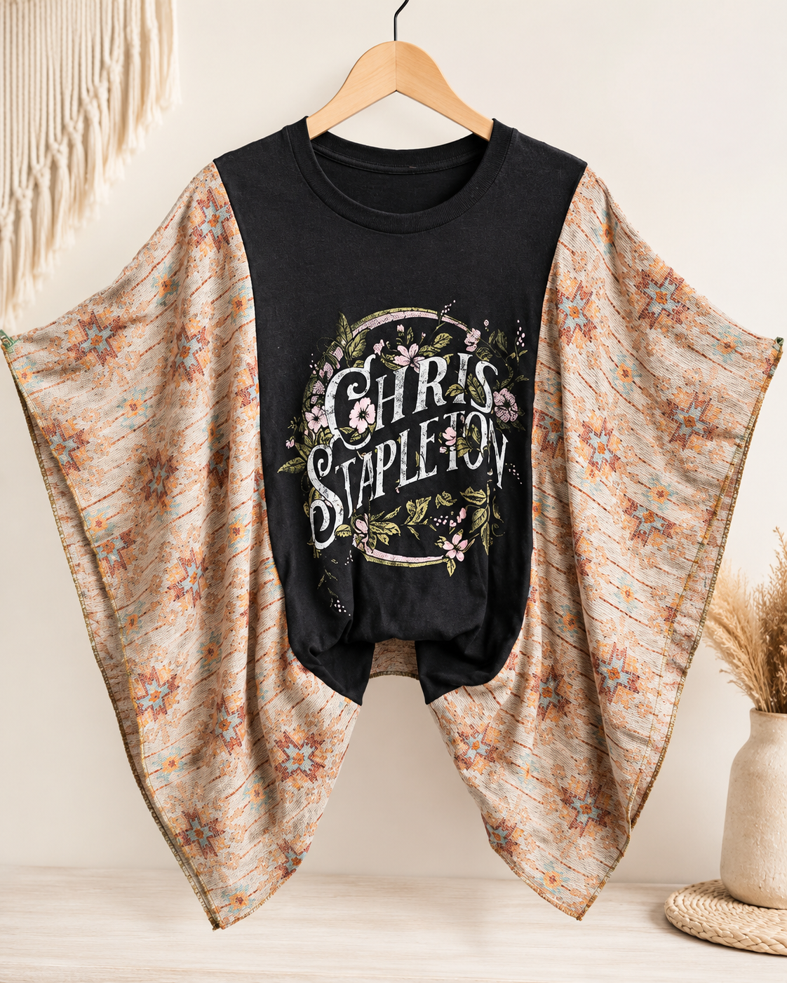 Chris Stapleton Boho Upcycled Poncho Top-- One Size!